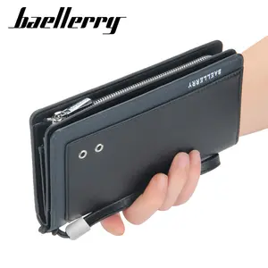 Baellerry newest men long wallet High-capacity man retro style high quality hand bags zipper wallet