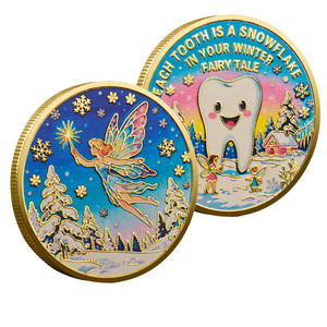 星星主题3D锌合金镀金牙仙硬币-金色收藏品异想天开的艺术品儿童掉牙纪念品 - Product Image 4