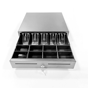 LASPACK 410 5 Bill 8 Coins Boîte à tiroir électronique portable en métal avec clé verrouillée pour supermarché - Product Image 2