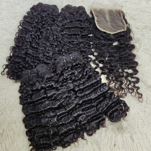 Letsfly 11A Cheveux humains bouclés birmans, mèches de cheveux naturels noirs, 12-22 pouces, lisses, double trame, cheveux humains - Product Image 2