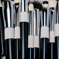 Juego de Brochas de Maquillaje de 15 Piezas con Logotipo Personalizado de Fábrica YM, Kit Sintético Básico Portátil, Marca Privada
