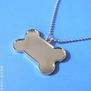 Placa de Identificación para Mascotas en Forma de Hueso, de Aleación de Zinc, Níquel Brillante, Accesorio Personalizado para Collar de Perro - Product Image 1