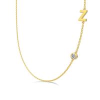Dylam Wholesale Sterling Silver 925 Plaqué or Pendentif à breloque pour femme Lettre Bijoux 26 Alphabet Bulle Lettre Collier