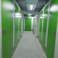 Unités de stockage modulaires préfabriquées avec cloisons en acier, serrure électronique, installation au sol pour location intelligente