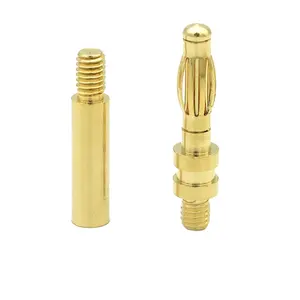 4mm Banana Plug Socket Lantern Copper Plated Gold M4 Thread Male And Female Connector