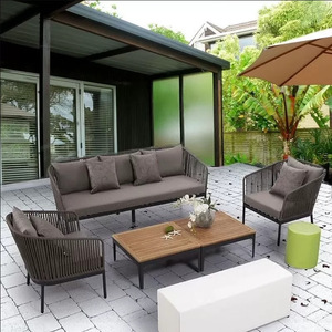 Conjunto de Sofás de Ratán para Exteriores, Estilo Nórdico, Resistente al Agua y a los Rayos UV, para Patio, Jardín, Terraza, Silla de Ratán para Descanso - Product Image 3