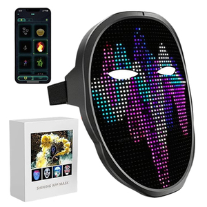 Cyberpunk Đơn Giản LED Đảng Ưa Thích Mặt Nạ LED Halloween Kỹ Thuật Số Mặt Nạ Kết Nối với Điện Thoại - Product Image 1