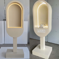 Cabine Téléphonique Livre d'Or Audio avec LED, Stand Téléphonique Livre d'Or de Mariage pour Événements