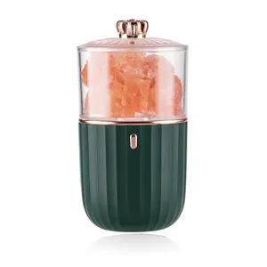 Humidificador ultrasónico con piedras de cristal para decoración del hogar, sin aspas difusor de Aroma, lámpara Himalaya, bloque de sal