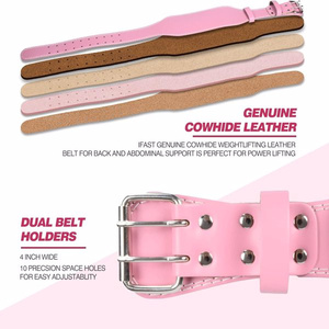 เข็มขัดยกน้ำหนักหนัง IFAST ขนาด 4 นิ้ว พร้อมแผ่นรองรับหลังส่วนล่างสำหรับยกน้ำหนัก อุปกรณ์เสริมสำหรับออกกำลังกายสำหรับผู้ชาย - Product Image 4