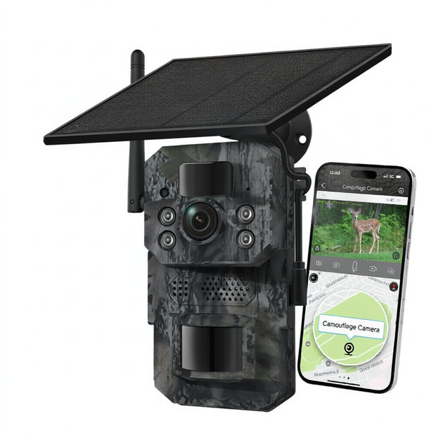 AI 4G GPS Solar 3MP IP65 Mini Hunting Camera Pan-Tilt Wide Angle Night Vision CMOS Sensor Wireless Wildlife Monitoring Cloud
