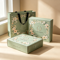 Lot de sacs en papier vert sauge pour cadeaux de mariage, emballage floral recyclable, logo personnalisé, échantillon de conception gratuite en 72h