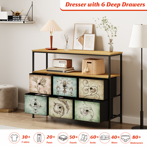 Tủ quần áo cho phòng ngủ với 6 ngăn kéo Mở Kệ vải lưu trữ tủ quần áo ngực của ngăn kéo cho tủ quần áo đầu giường phòng khách hành lang - Product Image 3