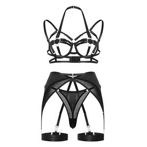 <span class=keywords><strong>Lingerie</strong></span> pour femmes, sous-vêtements fantaisie, sans censure, bandage, soutien-gorge ouvert, nu, sans censure, ensemble érotique 5 pièces - Product Image 2