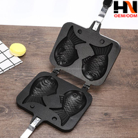 Poêle à Taiyaki 2, 3 ou 4 poissons, antiadhésive, pour gaufres, mini-œufs et crêpes, ensemble de cuisson