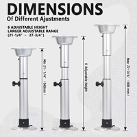 Pied de table réglable pour camping-car, en aluminium télescopique, base de table amovible pour caravane, camping-car, bateau