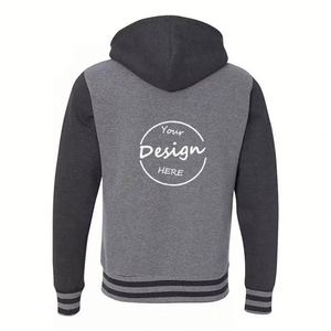 Wholesale Custom Embroidery Logo <b>Zip</b> <b>up</b> <b>Jacket</b> Blank Screen Print Street Wear Two Tone Zipper Fleece Hoodie <b>Jacket</b> for Men - Product Image 5