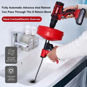 Déboucheur de canalisations en spirale de 5 m, 7,5 m, 10 m, déboucheur de tuyaux sans fil, outil de nettoyage de tuyaux extensible, outil manuel et perceuse pour le débouchage des canalisations - Product Image 2