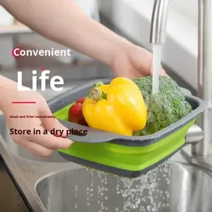 <span class=keywords><strong>Passoire</strong></span> pliable en <span class=keywords><strong>silicone</strong></span> de qualité alimentaire pour évier, idéale pour le camping, la cuisine et la préparation des aliments - Product Image 3
