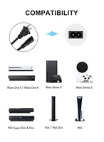 Prise de cordon d'alimentation secteur à 2 broches chaude pour X box Series PS3 Slim / PS4 / PS5 play station 4 remplacement du câble d'alimentation mince