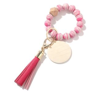 2025 nuevo llavero de cuentas de silicona personalizado monograma borla llavero regalo para mujeres listo para enviar - Product Image 5