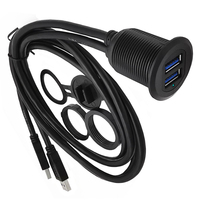 Kostenloses Muster LED-Anzeige Wasserdichtes Dual-USB-3.0-A-Stecker-auf-Buchse-Verlängerungskabel