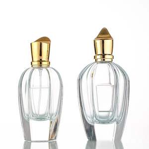 Unique Design 30ml 50ml 100ml Perfume Packaging Bottle Empty Thick Base Crimp Neck Glass <strong>Spray</strong> with Gold Caps and Pump Sprayer - Product Image 1