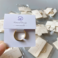 Bague en carton personnalisée boucle d'oreille porte-carte holographique fait main ensemble de bijoux affichage papier cartes avec logo imprimé
