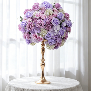 Boule de fleurs artificielles d'hortensia et de rose de 60 cm pour table de mariage, demande en mariage, vitrine et décoration de chemin - Product Image 4