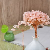 Ornement décoratif en fil de cristal avec fil de cuivre et éclats de pierres mélangées pour la décoration de chambre et les cadeaux de mariage
