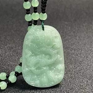 नील ड्रैगन जैसी मछली की मछली, सुंदर ड्रैगन ब्रांड उभरते देवता संपत्ति परिदृश्य में जातीय ग्लास हार - Product Image 6