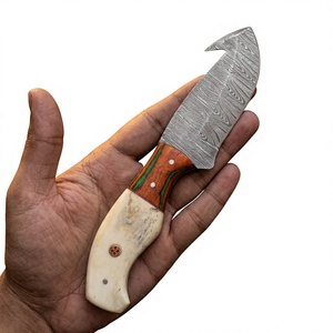 Cuchillos Rajput de Hoja Fija con Punta Caída, Acero de Damasco, Mango de Madera Pakka Azul, Garantía de 3 Años - Personalizable para Caza - Product Image 3