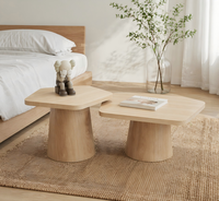 Table basse pentagonale en bois massif, combinaison pour petit salon, table basse créative, style Wabi Sabi, table à thé de petite taille
