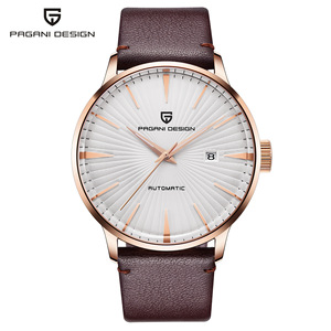 Montre mécanique automatique Pagani Design pour homme, cadran bleu, boîtier en acier inoxydable, bracelet en cuir, étanche 30M, PD-2770 - Product Image 3