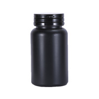 Vente flash - Flacon à pilules en PET blanc et noir personnalisé, flacon de rangement en plastique pour médicaments, vitamines et comprimés avec bouchon à clapet