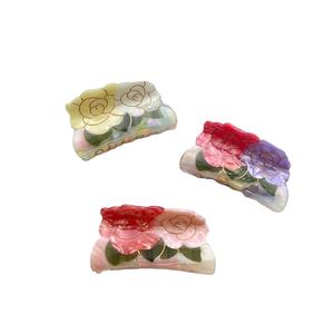 Nouvelle pince à cheveux en acétate de fleur de lotus, vintage, double couleur, grande, pour femmes, pour faire un chignon, accessoires de cheveux pour un usage quotidien, cadeau - Product Image 1