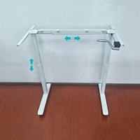 Support de bureau manuel économique et moderne à manivelle, hauteur réglable, extensible, éco-responsable, cadre ergonomique en acier/métal, pour usage domestique ou professionnel