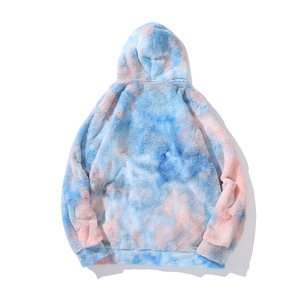 Heavyweight T-shirt Custom Tye Dye Hoodies Fashion <strong>Hoddies</strong> for Men Kangaroo Pocket Tie Dye Faux Fur <strong>Fluffy</strong> Hoodie Wholesale - Product Image 5