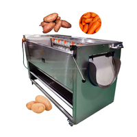 Industriële automatische borstelrol wortelgroente fruitwasser schiller pomp aardappel taro wortel radijs gember schilmachine motor