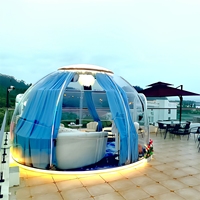Tente dôme géodésique pour salon commercial extérieur Igloo de jardin en aluminium transparent Full House