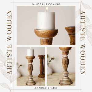 Rustic Wooden <b>Candle</b> Holder Pillar <b>Candle</b> Stand Round Tabletop Candlestick for Home <b>Wedding</b> Decor - Product Image 1