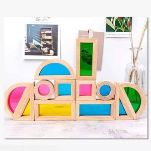 Sensory Building <b>Blocks</b> Rainbow Quicksand Building <b>Blocks</b> Toys Children's Educational Early Education <b>Wooden</b> Toys - Product Image 5