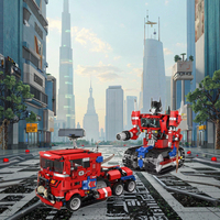 Optimus Pr1me Jeu de blocs de construction éducatifs Gyroscope de combat télécommandé Modèle en plastique Jouet pour chemin de programmation à la vapeur