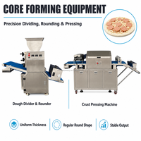 Nouvelle ligne de production de machine à faire des pizzas électrique automatique compacte, contrôle programmable, certifiée ISO, acier inoxydable 304