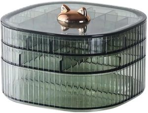 Boîte à bijoux, boîte <span class=keywords><strong>de</strong></span> rangement à bijoux en acrylique à 3 niveaux avec poignée pour femmes et filles, boîte <span class=keywords><strong>de</strong></span> rangement pour maquillage - Product Image 3