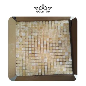Goldtop OEM/ODM Mozaika Gold حجر طبيعي أنماط مخصصة فسيفساء رخامية للديكور الداخلي