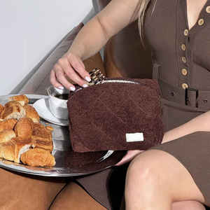 Sac de rangement pour cosmétiques, maquillage, soins de la peau, voyage, en <span class=keywords><strong>tissu</strong></span> éponge <span class=keywords><strong>doux</strong></span>, avec fermeture éclair, design personnalisé, taille personnalisée - Product Image 4