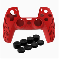 Pour manette PS5 Housse de protection en silicone Étui en caoutchouc souple anti-dérapant avec 8 poignées de pouce