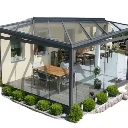 ZMR aluminium transparent glass sunroom garden aluminium sun room