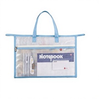 Pochette à documents en PVC translucide personnalisable avec impression UV, format A4/A3, fermeture éclair résistante à l'eau pour le rangement des travaux d'art des étudiants